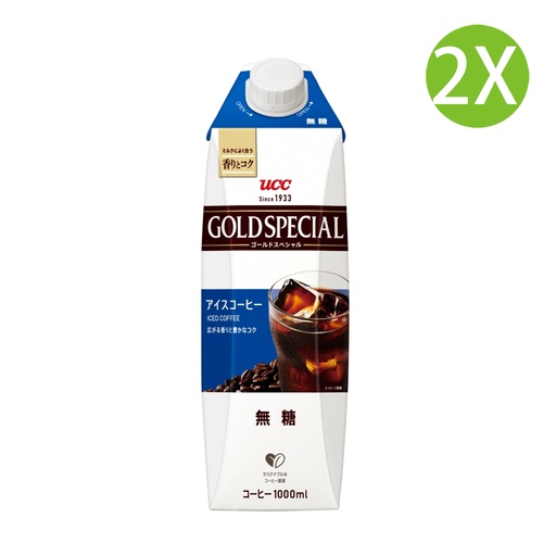 [DKb94x2] 2X 日本製 黄金精華 GOLD SPECIAL 無糖冰咖啡 (1000ml x 2) #UCC Coffee, UCC 咖啡 [504343]