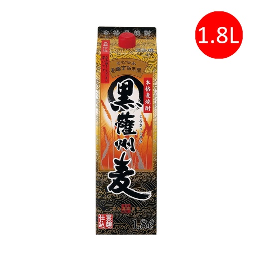 [VinoB95] 日本製 若松酒造 黒薩州麥 本格麥燒酎 燒酒 1.8L 盒裝 [9956]