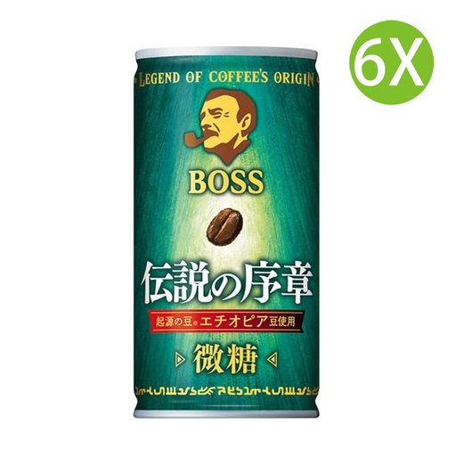 [DKc117x6] 6X 日本製 Suntory BOSS 傳說的序章 咖啡 微糖 (185ml x 6) 罐裝 [FBZLD]