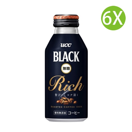 [DKc123x6] 6X 日本製 職人Black特濃無糖咖啡(375克 x 6) #UCC Coffee, UCC 咖啡 [504295] (包裝隨機)