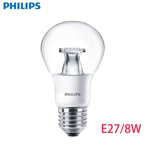 [LightBulb66] 飛利浦 Master 8W 可調光LED透明燈泡 燈膽 暖白光(帶黃光) E27螺頭 2700K 節能燈泡 内置火牛(變壓器) 可調光