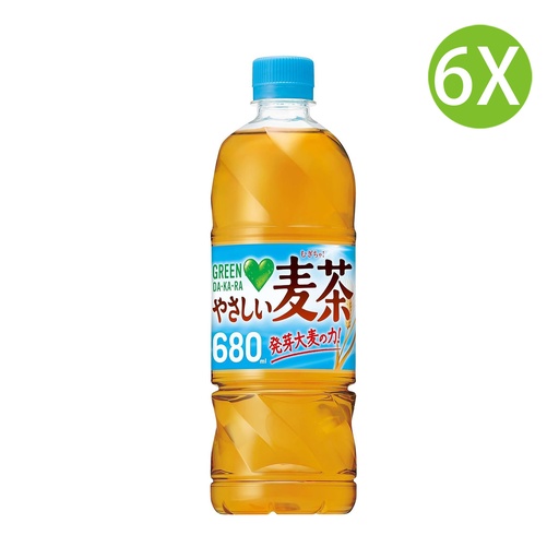 [DKc155x6] 6X 日本製 SUNTORY Green DA.KA.RA 無糖零咖啡因大麥茶 (680ml x 6) [FDM7N]