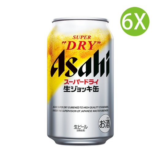 [BE83x6] 6X 日本製 Asahi Super Dry 全開蓋超爽生啤酒 (340ml x 6) [1EQ54] (包裝隨機)
