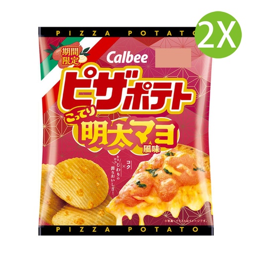 [Snack033x2] 2X 日本製 Calbee 卡樂比 披薩馬鈴薯明太蛋黃醬風味 薯片 (57g x 2) [27505] (包裝隨機)