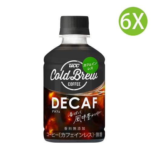 [DKc202x6] 6X 日本製 UCC COLD BREW DECAF 無添加冷萃咖啡 (280ml x 6)  [504334] UCC 無咖啡因咖啡 #UCC Coffee (包裝隨機)
