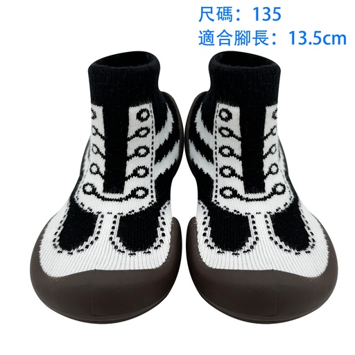 [ZZ10004_K4_135_BLACK] 韓國製 Ggomoosin 嬰兒襪鞋-黑/白 Thomas  Walker [K4_135_BLACK]